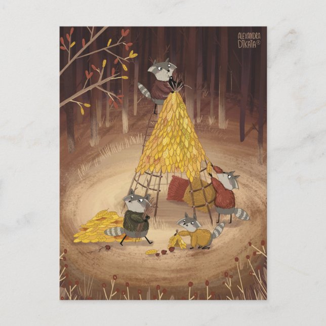 Carte Postale Maison Jaune par Alexandra Dikaia (Devant)