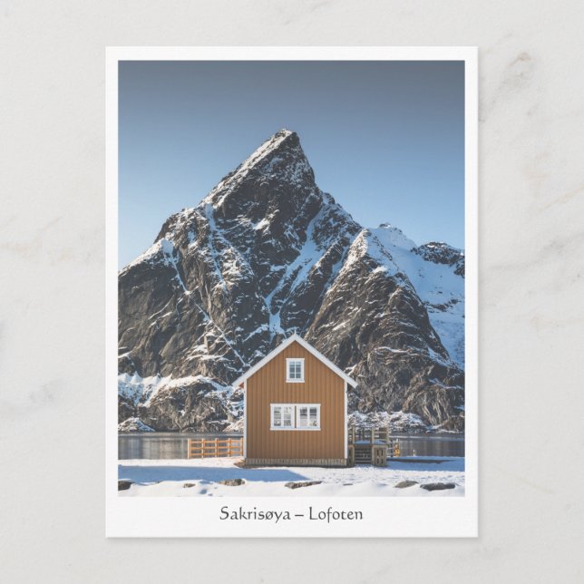 Carte Postale Maison jaune Sakrisoya Lofoten Îles (Devant)