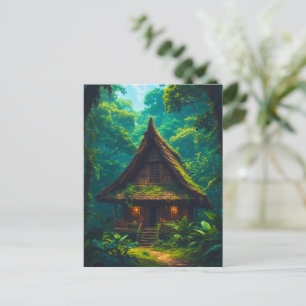 Carte Postale Maison Silencieuse dans la Forêt Tropicale
