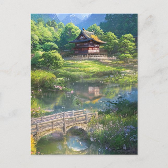 Carte Postale Maison solitaire au bord de la rivière (Devant)