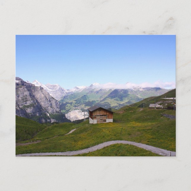 Carte Postale Maison suisse et alpes (Devant)