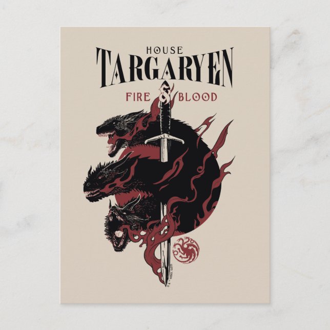 Carte Postale Maison Targaryen - Feu et Sang (Devant)