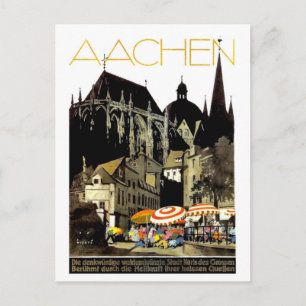 Carte Postale Maisons à Aix-la-Chapelle, Allemagne, voyage vinta