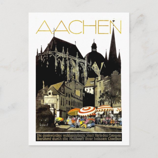 Carte Postale Maisons à Aix-la-Chapelle, Allemagne, voyage vinta (Devant)
