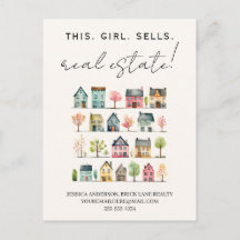 Maisons Colorées Mignonnes Cette Fille Vend des Bi