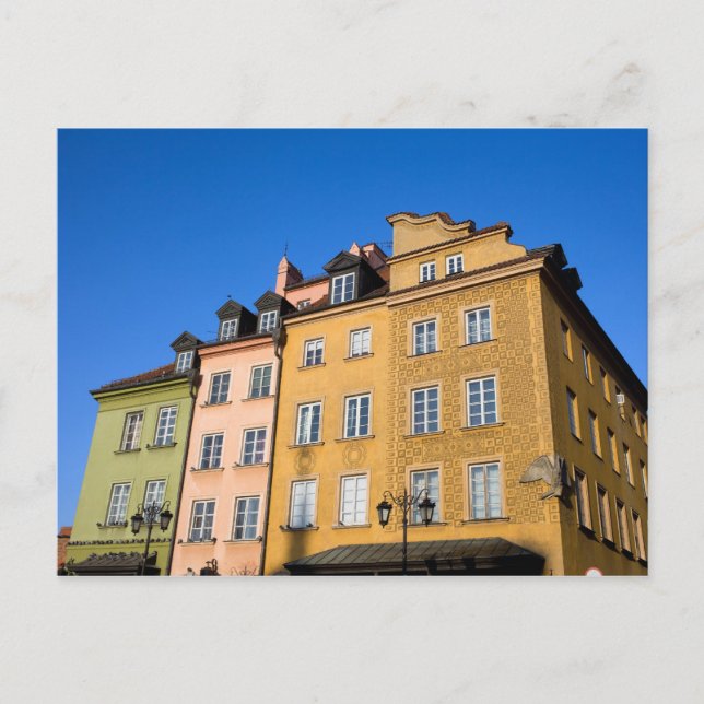 Carte Postale Maisons de la vieille ville à Varsovie (Devant)