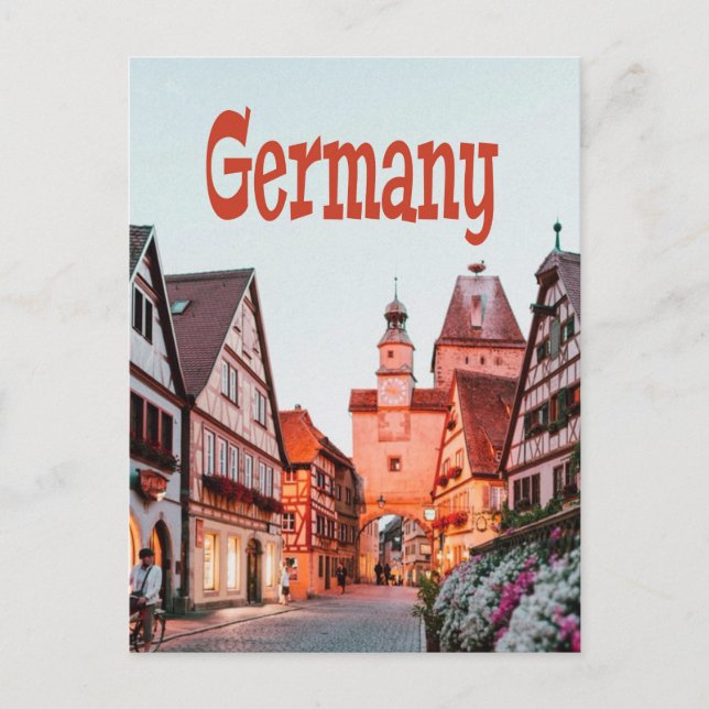 Carte Postale Maisons de rangées Allemagne (Devant)