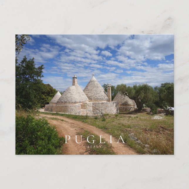 Carte Postale Maisons de Trulli en Pouilles, Italie (Devant)