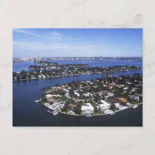 Carte Postale Maisons d'île privée de Biscayne Bay, Star