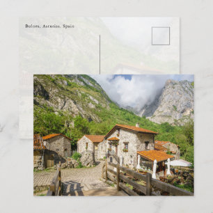 Carte Postale Maisons traditionnelles en pierre à Bulnes, Asturi