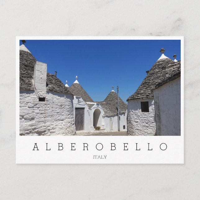Carte Postale Maisons Trulli, Alberobello, Pouilles blanches  (Devant)