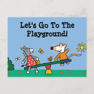 Carte Postale Maisy and Dotty Seesaw at the Playground