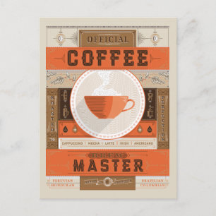 Carte Postale Maître officiel de la brasserie à café