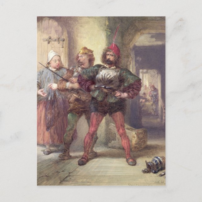 Carte Postale Maîtresse rapidement, Nym et Bardolph (Devant)