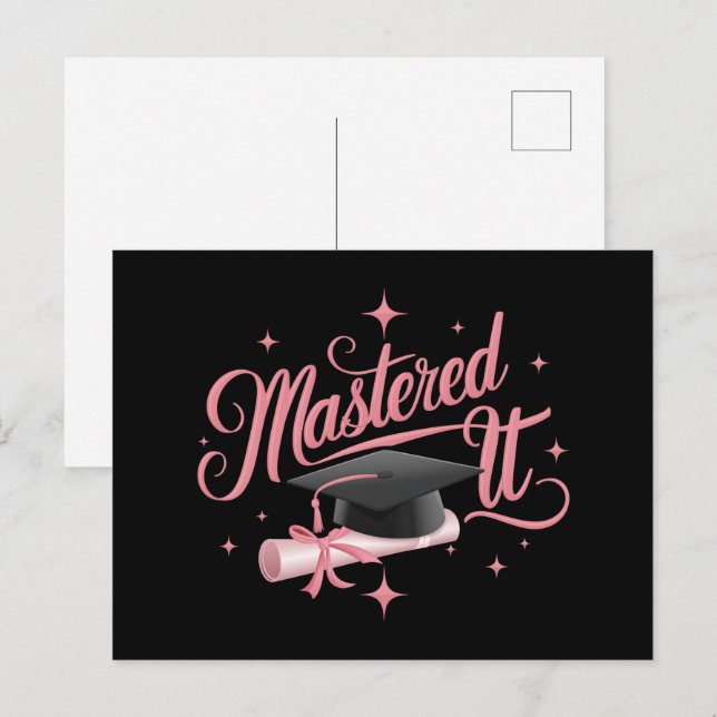 Carte Postale Maîtrise Il Maîtrise Diplômé MBA (Devant / Derrière)