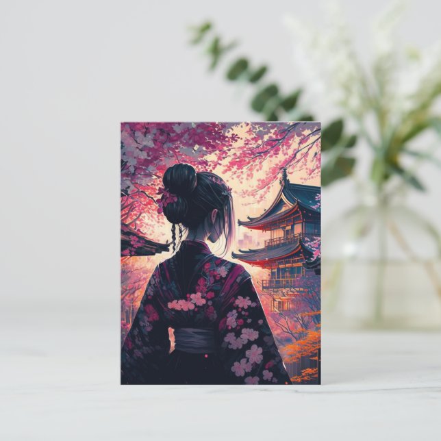 Carte Postale Maja Fleurs de cerisiers (Debout devant)