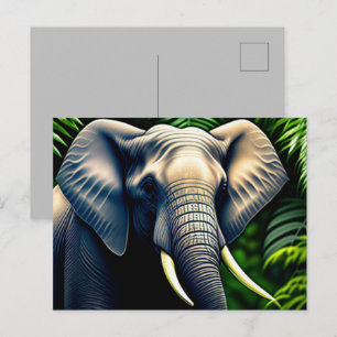 Carte Postale Majestic Jungle Elephant - Sauvage Et Libre