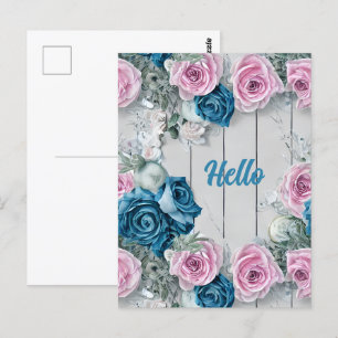 Carte Postale Majestic White Brick Shabby Nautica rose pâle