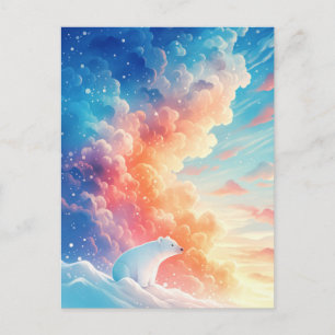 Carte Postale Majestueux ours polaire dans des nuages vibrants d