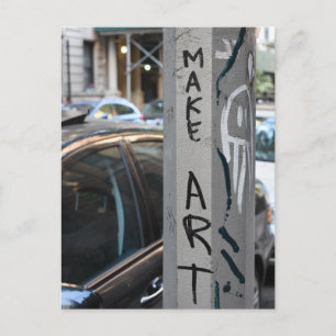 Carte Postale MAKE ART New York Graffiti Street Photographie NYC