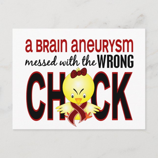 Carte Postale Mal Avec Un Aneurysme Cerveau En Poussins (Devant)