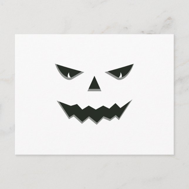 Carte Postale Mal Éffrayant Citrouille Face Jack O'Lantern Hallo (Devant)