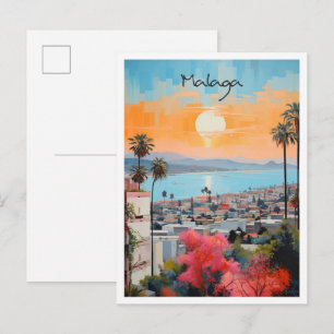 Carte Postale Malaga Espagne Art Voyage 