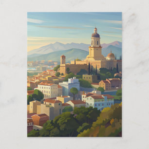 Carte Postale Malaga Espagne Voyage Cityscape