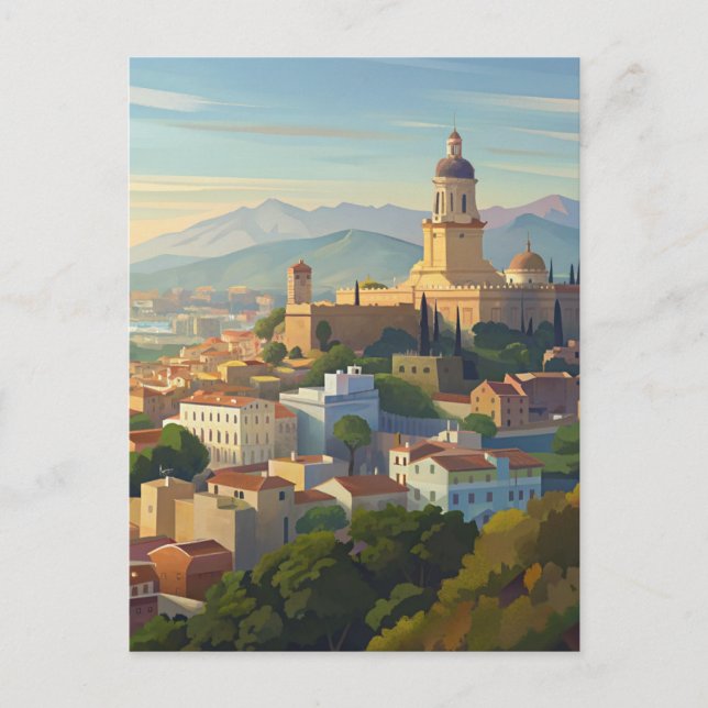 Carte Postale Malaga Espagne Voyage Cityscape (Devant)
