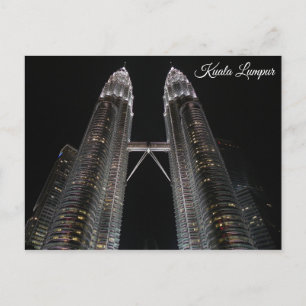 Carte Postale Malaisie Kuala Lumpur Petronas tours à la nuit