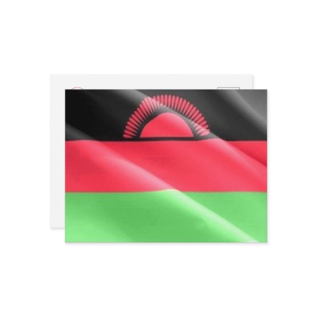 Carte Postale Malawi - Drapeau en mouvement - (Devant/Arrière en situation)