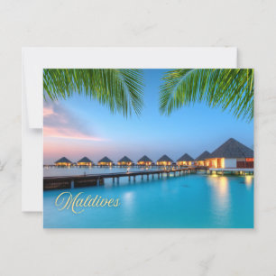 Carte Postale Maldives Beautiful Resort at Sunset