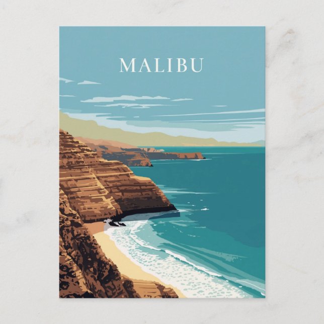 Carte Postale Malibu California Coastal Cliffs (Devant)