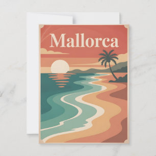 Carte Postale Mallorca vintage minimaliste