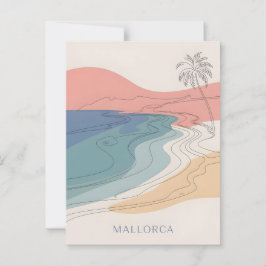 Carte Postale Mallorca vintage minimaliste