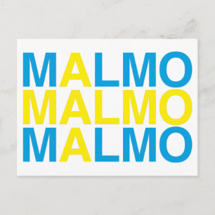 Carte Postale MALMO Swedish Flag