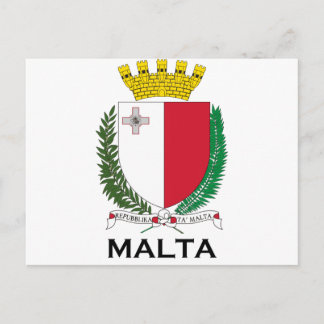 Carte Postale MALTE - emblème/manteau des bras/symbole/drapeau
