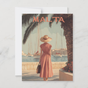 Carte Postale Malte les années 50 voyage vintage