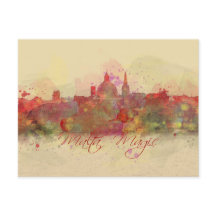 Malte Valletta Rouge Côte Aquarelle