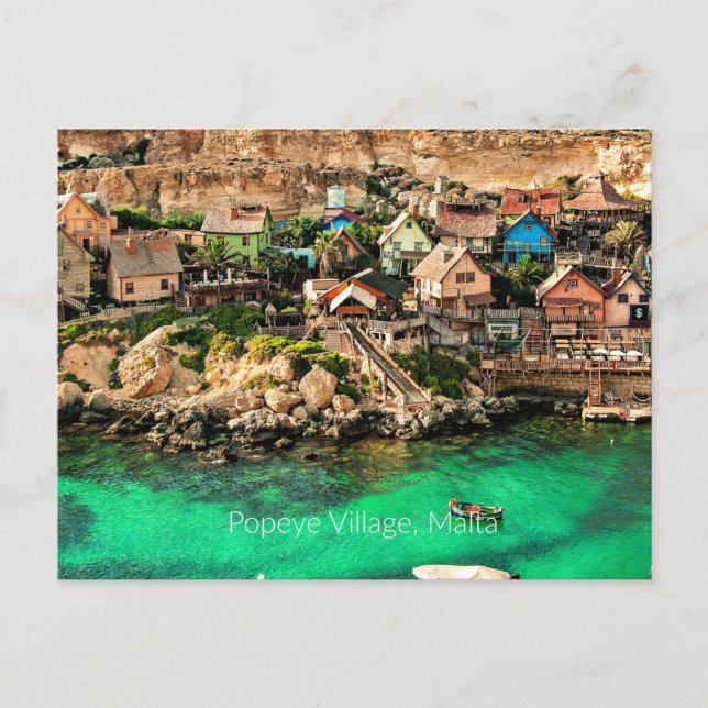 Carte Postale Malte, Village Popeye (Devant)