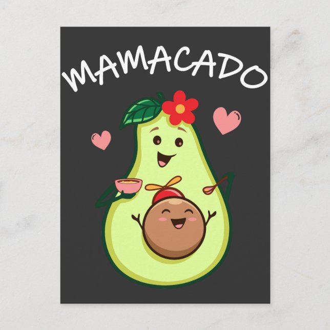 Carte Postale Mama Avocado Cute Mother and Child Relationship (Devant)