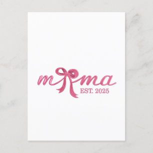 Carte Postale Mama Est 2025 Chaud Rose Bow Coquette fête des mèr