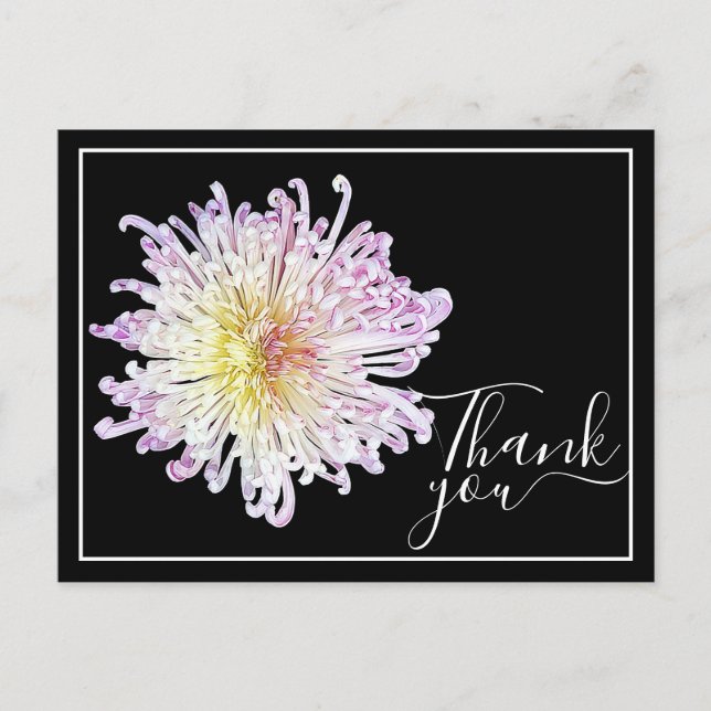Carte Postale Maman araignée rose avec fond noir Merci (Devant)