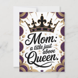 Carte Postale Maman au-dessus de la Reine Couronne Fête des Mère