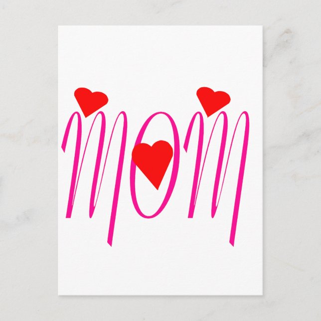 Carte Postale Maman aux Coeurs rouges (Devant)