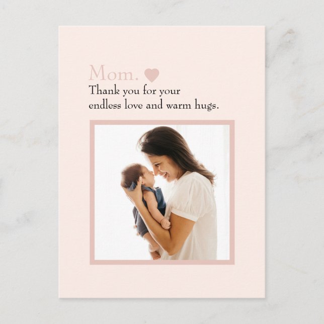 Carte Postale "Maman" avec le coeur et le message personnalisé - (Devant)