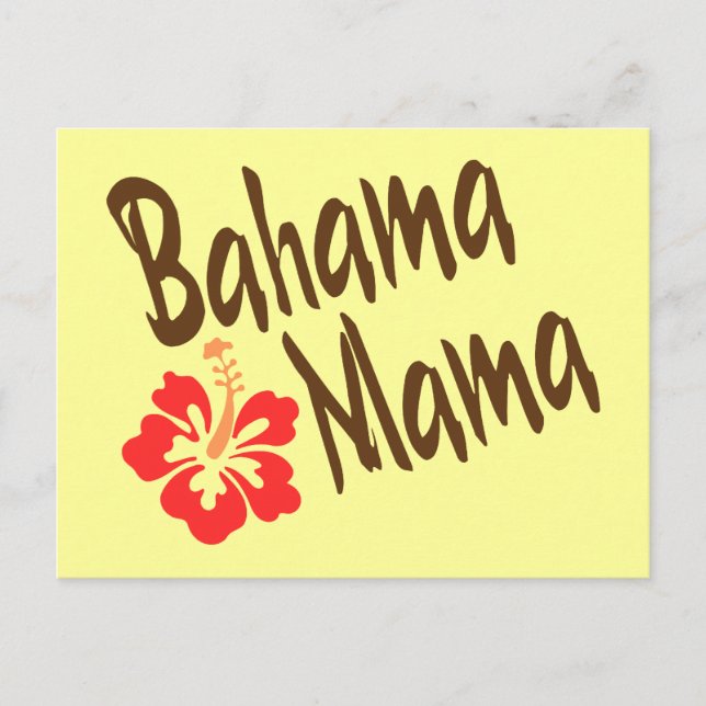 Carte Postale Maman Bahama avec hibiscus (Devant)