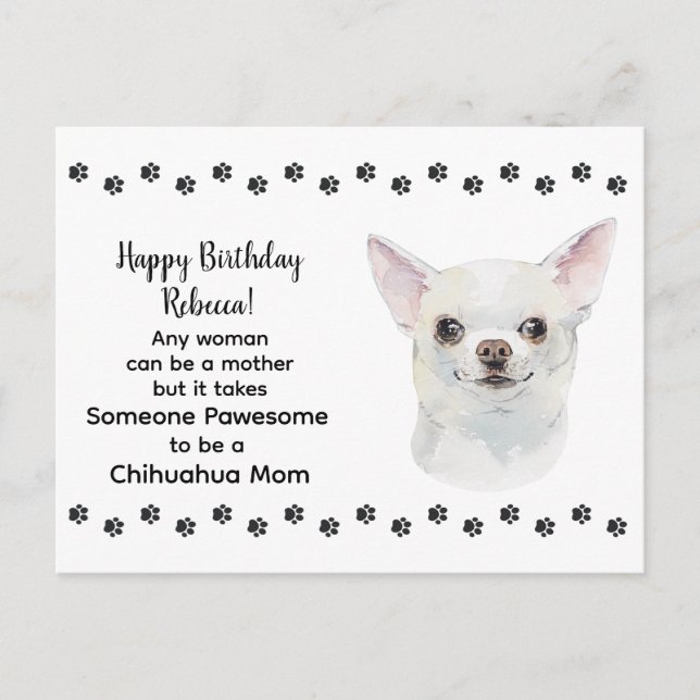 Carte Postale Maman de Chihuahua la plus géniale Joyeux Annivers (Devant)