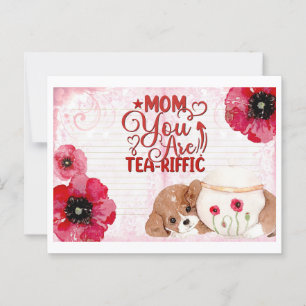 Carte Postale Maman drôle et mignonne Anniversaire Thé amateur C