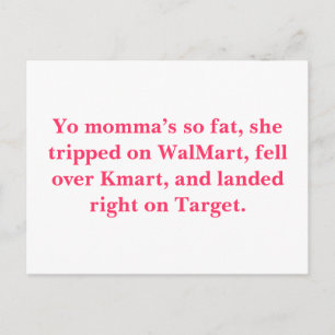Carte Postale Maman est si grosse, elle a trébuché sur WalMart, 